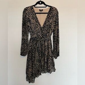 💕 Lucy Paris animal print asymmetrical dress Size L